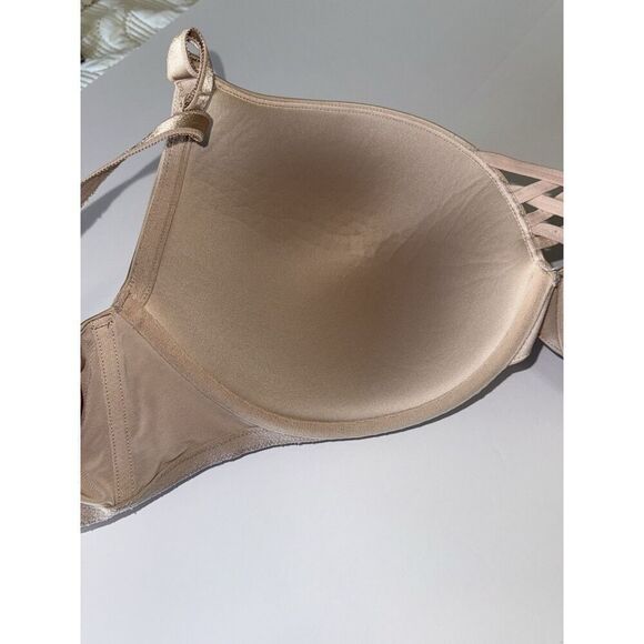 Torrid Curve Underwire Bra 44DDD Nude Beige Plunge Push-Up Convertible Strap - Picture 13 of 16
